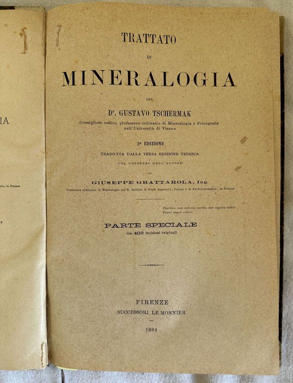 TRATTATO DI MINERALOGIA